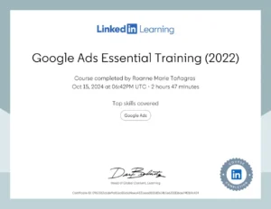 Google Ads Certificate - RMST