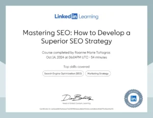 Superior SEO Strategy Certificate